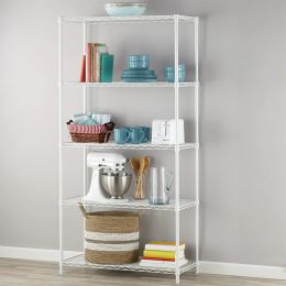 36"W x 16"D x 72"H 5-Shelf Wire Shelving Unit; White (Actual Color: White)