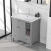 Bathroom Vanity with Sink;  Bathroom Storage Cabinet with Doors and Drawers;  Solid Wood Frame;  Ceramic Sink