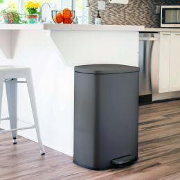 13.2 Gallon Trash Can;  Rectangular Step On Kitchen Trash Can (Color: Matte Grey)