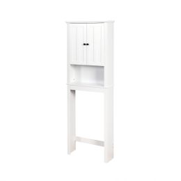 Bathroom Wooden Storage Cabinet Over-The-Toilet Space Saver with a Adjustable Shelf 23.62x7.72x67.32 inch (Color: as Pic)