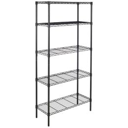 5-Layer Chrome Plated Iron Shelf 180*90*35 Chrome RT (Color: BLACK)