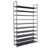 Simple Assembly 10 Tiers Non-woven Fabric Shoe Rack with Handle RT