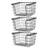 Oceanstar Stackable Metal Wire Storage Basket Set for Pantry, Countertop, Kitchen or Bathroom â€“ Black, Set of 3