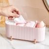 1pc 3 Compartments Storage Box; Jewelry Cosmetic Cotton Swab Storage Box; Cotton Swab Dispenser; Q-tip Dispenser For Cotton Pads