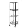 4 Shelf Steel Wire Shelving Tower with Caster 16"Dx16"Wx57.4"H