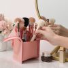 1Pc Women Stand Makeup Brush Organizer Bag; High Capacity Portable Stand-Up Makeup Brush Holder