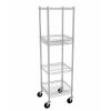 4 Shelf Steel Wire Shelving Tower with Caster 16"Dx16"Wx57.4"H