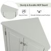 Triangle Bathroom Storage Cabinet with Adjustable Shelves;  Freestanding Floor Cabinet for Home Kitchen