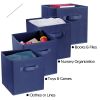 4 Pack Foldable Storage Cube Bins Cloths Closet Space Organizer Basket Shelves Box