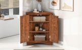 Triangle Bathroom Storage Cabinet with Adjustable Shelves;  Freestanding Floor Cabinet for Home Kitchen