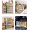 Household Clothes Quilt Storage Folding Plastic Transparent Wardrobe Storage and Finishing Boxes