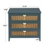 3 Drawer Cabinet,Natural rattan,American Furniture,Suitable for bedroom, living room, study