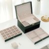 Jewelry Box for Women 3 Layer Girls Jewelry Organizer Box with 2 Drawers for Ring Necklace Bracelet Earring