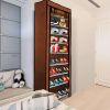 10 Tiers DIY Shoe Cabinet Dustproof Easy Assemble Tidy Shoe Rack Non-Woven Fabric Holding 27 Pair Shoes Brown