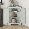 Triangle Bathroom Storage Cabinet with Adjustable Shelves;  Freestanding Floor Cabinet for Home Kitchen