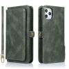 Vegan Leather Magnetic Card Holder Wallet Case with Strap for iPhone X to 14 Series