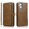 Vegan Leather Magnetic Card Holder Wallet Case with Strap for iPhone X to 14 Series