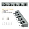 Mop Holder Wall Mount Mop Broom Holder Mop Hanger Organizer Storage Rack w/ 5-Position