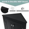 Triangle Bathroom Storage Cabinet with Adjustable Shelves;  Freestanding Floor Cabinet for Home Kitchen