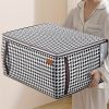 Large Capacity Houndstooth Storage Bag; Zipper Dustproof Organizer For Closet; Reusable Bag