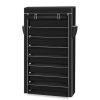 10 Tiers Shoe Rack with Dustproof Cover Closet Shoe Storage Cabinet Organizer RT