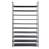 Simple Assembly 10 Tiers Non-woven Fabric Shoe Rack with Handle RT