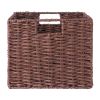 Tessa 3-Pc Woven Rope Basket Set; Foldable; Walnut