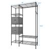 Closet Organizer Metal Garment Rack Portable Clothes Hanger Home Shelf