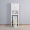 Bathroom Wooden Storage Cabinet Over-The-Toilet Space Saver with a Adjustable Shelf 23.62x7.72x67.32 inch