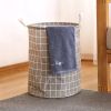 Dirty Laundry Basket Cotton Linen Foldable Round Waterproof Organizer Bucket Clothes Toys Large Capacity Home Storage Basket