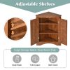 Triangle Bathroom Storage Cabinet with Adjustable Shelves;  Freestanding Floor Cabinet for Home Kitchen