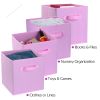 4 Pack Foldable Storage Cube Bins Cloths Closet Space Organizer Basket Shelves Box