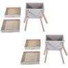 Set of 2 Double Drawer Wooden Handle Bedside Table XH