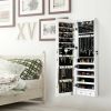 JewelryWall and Door Mounted Mirrored Jewelry Cabinet with Lights