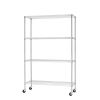 4 Tier Wire Shelf Unit Chrome Capacity 2400 lb with Levelers