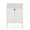 Metal Storage Locker Cabinet, Adjustable Shelves Free Standing Ventilated Sideboard Steel Cabinets for Office,Home