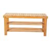 90cm 3Tier Bamboo Stool Shoe Rack Storage Seat Organizer Shelf Entryway Bench