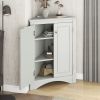 Triangle Bathroom Storage Cabinet with Adjustable Shelves;  Freestanding Floor Cabinet for Home Kitchen