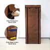 10 Tiers DIY Shoe Cabinet Dustproof Easy Assemble Tidy Shoe Rack Non-Woven Fabric Holding 27 Pair Shoes Brown