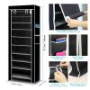 10 Tiers DIY Shoe Cabinet Dustproof Easy Assemble Tidy Shoe Rack Non-Woven Fabric Holding 27 Pair Shoes Brown