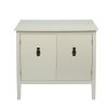 2 Door Wooden Cabinets, Off-white Wood Cabinet Vintage Style Sideboard for Living Room Dining Room Office