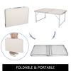 US Stock Home Use Aluminum Alloy Portable Folding Table White Outdoor Picnic Camping Dining Party Indoor RT