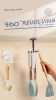 Adhesive Hooks Wall Hangers 360Â° Rotating Hooks for Kitchen Utensil Towel Robe Holder