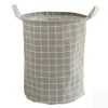 Dirty Laundry Basket Cotton Linen Foldable Round Waterproof Organizer Bucket Clothes Toys Large Capacity Home Storage Basket