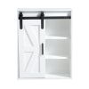 Wood wall-mounted storage cabinet, 5-layer toilet bathroom storage cabinet, multifunctional cabinet with adjustable door