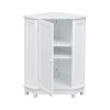 Bathroom Cabinet Triangle Corner Storage Cabinet with Shelf Modern Style MDF Board