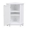 Bathroom Cabinet Triangle Corner Storage Cabinet with Shelf Modern Style MDF Board