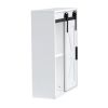 Wood wall-mounted storage cabinet, 5-layer toilet bathroom storage cabinet, multifunctional cabinet with adjustable door