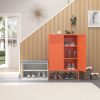 Metal Storage Locker Cabinet, Adjustable Shelves Free Standing Ventilated Sideboard Steel Cabinets for Office,Home