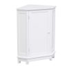 Bathroom Cabinet Triangle Corner Storage Cabinet with Shelf Modern Style MDF Board